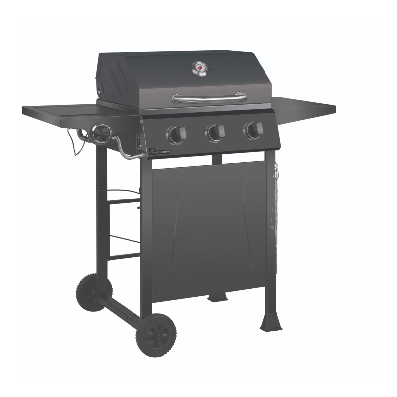 3-Burner Gas Grill, black