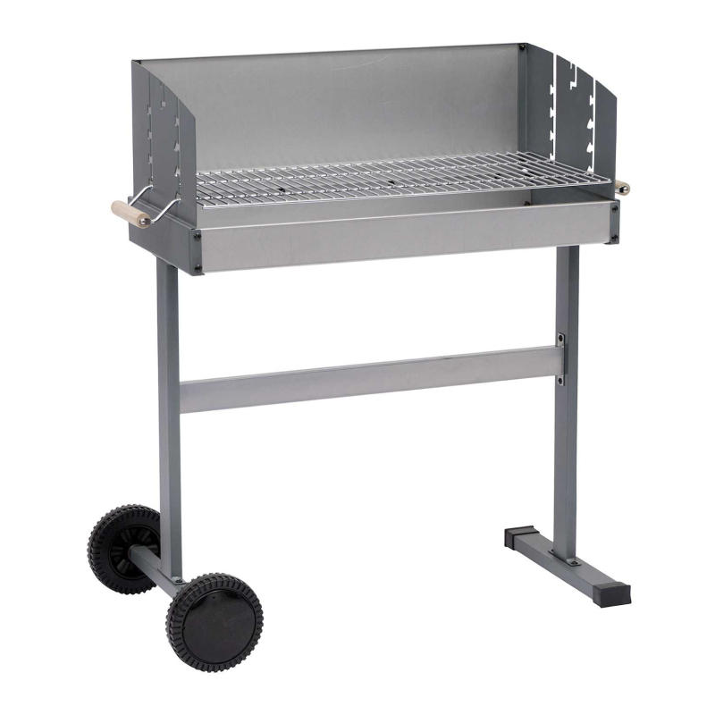 Charcoal BBQ grill with wheel